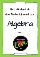 Vorschau - Arbeitsblätter - Materialpaket Algebra - Deckblatt