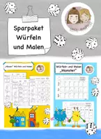 Vorschau - Spiele - Sparpaket Würfeln und Malen- Häuser und Monster - Deckblatt
