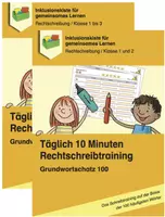 Vorschau - Arbeitsblätter - Sparpaket: Täglich 10 Minuten Rechtschreibtraining – Grundwortschatz 100 und 200 - Deckblatt
