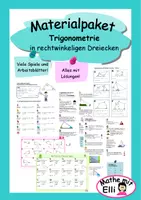 Vorschau - Arbeitsblätter - Materialpaket Trigonometrie in rechtwinkeligen Dreiecken - Deckblatt