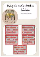 Vorschau - Spiele - Materialpaket Würfeln und schreiben Vokale - Deckblatt