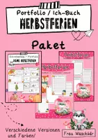 Vorschau - Arbeitsblätter - Portfolio / Ich-Buch: Meine Herbstferien - Paket - Deckblatt