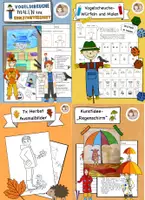 Vorschau - Stundenentwürfe - 5 Kunstideen für den Herbst, Paket Kunstunterricht, Herbst Grundschule fertige Kunststunden - Deckblatt
