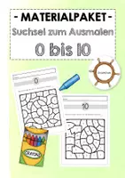 Vorschau - Arbeitsblätter - Suchsel zum Ausmalen - Ziffern 0-10 - Deckblatt