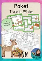 Vorschau - Unterrichtsreihen - Paket: Tiere im Winter - Karteikarten, Arbeitsblätte, Selbstlernheft - Deckblatt