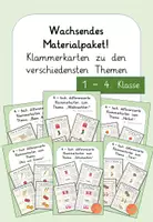 Vorschau - Stationenlernen - Wachsendes Materialpaket: 4 - fach differenzierte Klammerkarten - Deckblatt