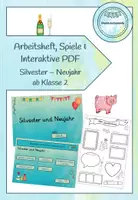 Vorschau - Arbeitsblätter - Materialpaket: Arbeitsheft und Interaktive PDF - Silvester/Neujahr ab Klasse 2 - Deckblatt