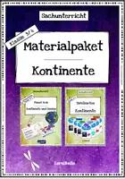 Vorschau - Unterrichtsreihen - Materialpaket Planet Erde "Kontinente und Ozeane" Sachunterricht Grundschule (Homeschooling) Klasse 3 Klasse 4 - Deckblatt