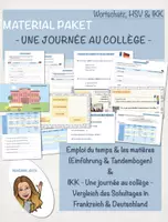 Vista previa - Unidades / Secuencias / Situaciones de Aprendizaje - Au collège - Une journée au collège (documento interactivo) - Portada