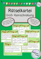 Vorschau - Stationenlernen - Rätselkartei Groß- und Kleinschreibung - Deckblatt