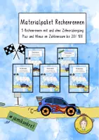 Vorschau - Arbeitsblätter - #jamikonkret: Materialpaket Rechenrennen Plus und Minus - Deckblatt
