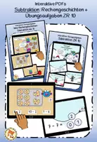 Vorschau - Interaktives Material - Interaktive PDFs: Subtraktion: Rechengeschichten & Übungsaufgaben ZR 10 #edukilights22 - Deckblatt