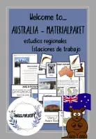 Vista previa - Tarjetas / Manipulativos - Australia - estudios regionales - clase de inglés - estaciones de trabajo - Portada