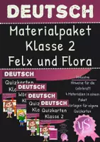 Vorschau - Stationenlernen - Deutsch: Materialpaket Quizkarten Flex und Flora Klasse 2 Grundschule - Deckblatt