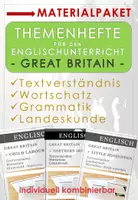 Vorschau - Arbeitsblätter - Englisch: Great Britain - Textbasierte Grammatik - Materialpaket Arbeitshefte - Deckblatt