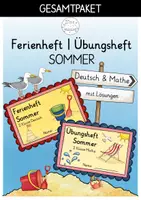 Vorschau - Arbeitsblätter - Ferienheft Sommer | Übungsheft Sommer | Fit für Klasse 3 | Wiederholung Deutsch&Mathe Klasse 2 - Deckblatt