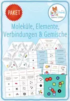 Vorschau - Stationenlernen - Atome, Moleküle, Stoffe, Elemente, Verbindungen, Gemische – 5x Spiele und Aktivitäten - Deckblatt