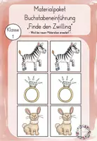 Vorschau - Stationenlernen - Materialpaket "Finde den Zwilling" Buchstabeneinführung im Anfangsunterricht - Deckblatt