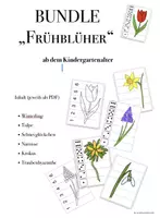 Vorschau - Arbeitsblätter - MATERIALPAKET: Puzzle, Würfelspiel & Schneideübung „FRÜHBLÜHER“ (wachsendes Material) - Frühling - Deckblatt