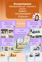 Vorschau - Arbeitsblätter - Paket: Bildbeschreibung Englisch - Flipbook und Arbeitsblätter - Deckblatt