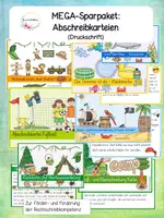Vorschau - Aufgabenkarten - MEGA Sparpaket Abschreibkarteien Bundle Druckschrift - Deckblatt