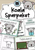 Vorschau - Mal- und Bastelvorlagen - Koala | Wachsendes Sparpaket | Dienste, Lesepass etc. - Deckblatt