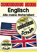 Vorschau - Stundenentwürfe - Englisch Grundschule Materialpaket – wachsendes Paket mit Arbeitsblättern, Spielen & Unterrichtsmaterial (Klasse 3–4) - Deckblatt