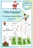Vorschau - Mal- und Bastelvorlagen - Materialpaket: 4x Weihnachtswerkstatt (Klasse 1-4) - Deckblatt