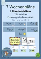 Vorschau - Unterrichtsreihen - Wochenplan Buchstabe M-S Druckschrift Arbeitsblätter Phonologische Bewusstheit - Deckblatt
