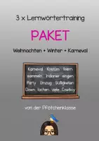 Vorschau - Stundenentwürfe - Paket: Lernwörtertraining Weihnachten, Winter + Karneval für Klasse 2 - Deckblatt