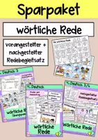 Vorschau - Arbeitsblätter - Wörtliche Rede Paket (Direkte Rede) - Deckblatt