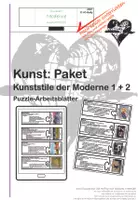 Vorschau - Arbeitsblätter - KUNST Puzzles zu Kunststilen des 20. und 21. Jahrhunderts - Deckblatt