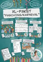 Vorschau - Arbeitsblätter - XL-Paket "Fasching/Karneval" Cliparts, Ausmalbilder, Bastelvorlagen, Masken, Wimmelbild - Deckblatt