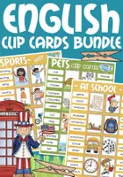 Aperçu - Apprentissages en autonomie - English clip cards BUNDLE Anglais - Page de couverture