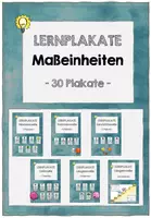 Vorschau - Poster - Lernplakate(Tafelmaterial) zu den wichtigsten Maßeinheiten 30 Plakate (Zeit, Gewicht, Länge, Fläche, Volumen) - Deckblatt