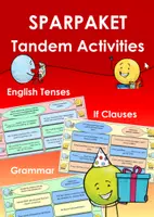Vorschau - Spiele - Sparpaket - ALLE Tandem Activities zu den englischen Zeitformen, if Sätzen, Grammatik - Deckblatt