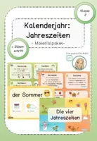 Vorschau - Stationenlernen - Jahreszeiten Materialpaket Wissenkartei + interaktive PDF - Deckblatt