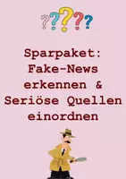 Vorschau - Unterrichtsreihen - Sparpaket: Fake-News erkennen und Seriöse Quellen einordnen - Materialgestütztes Schreiben - Deckblatt