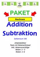 Vorschau - Stundenentwürfe - PAKET: Addieren & Subtrahieren ZR 100 -einfach bis schwer - Deckblatt