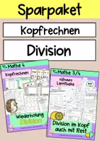 Vorschau - Arbeitsblätter - Materialpaket: Dividieren (Kopfrechnen) - Deckblatt