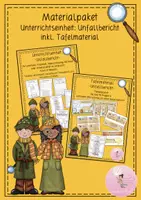 Vorschau - Unterrichtsreihen - Materialpaket Unfallbericht inkl. Tafelmaterial differenziert Bericht - Deckblatt