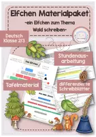 Vorschau - Stundenentwürfe - Materialpaket Elfchen schreiben (Thema Wald) - Deckblatt