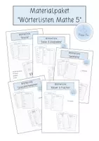 Vorschau - Arbeitsblätter - Materialpaket "Wörterlisten Mathe 5" - Deckblatt