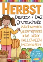 Aperçu - Feuilles d'exercices - HERBST + Halloween XXL BUNDLE Deutsch / Allemand kit pédagogique / bundle - Page de couverture