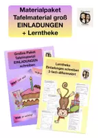 Vorschau - Stundenentwürfe - Großes Bundle EINLADUNGEN Tafelmaterial & Lerntheke - Deckblatt