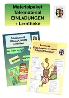 Vorschau - Stundenentwürfe - Kleines Bundle EINLADUNGEN Tafelmaterial & Lerntheke - Deckblatt