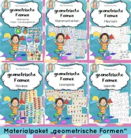 Vorschau - Unterrichtsreihen - Geometrische Formen Materialpaket Grundschule | Flächen & ebene Figuren Mathematik - Deckblatt