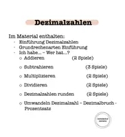 Vorschau - Arbeitsblätter - Materialpaket Dezimalzahlen - Kommazahlen - Deckblatt