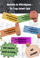 Vorschau - Spiele - Merkmale der Weltreligionen - Ein-Frage-Antwort-Spiel - Deckblatt