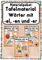 Vorschau - Präsentationen/Tafelbilder - Materialpaket - Tafelmaterial -el, -en und -er (Bild- und Wortkarten) - Deckblatt